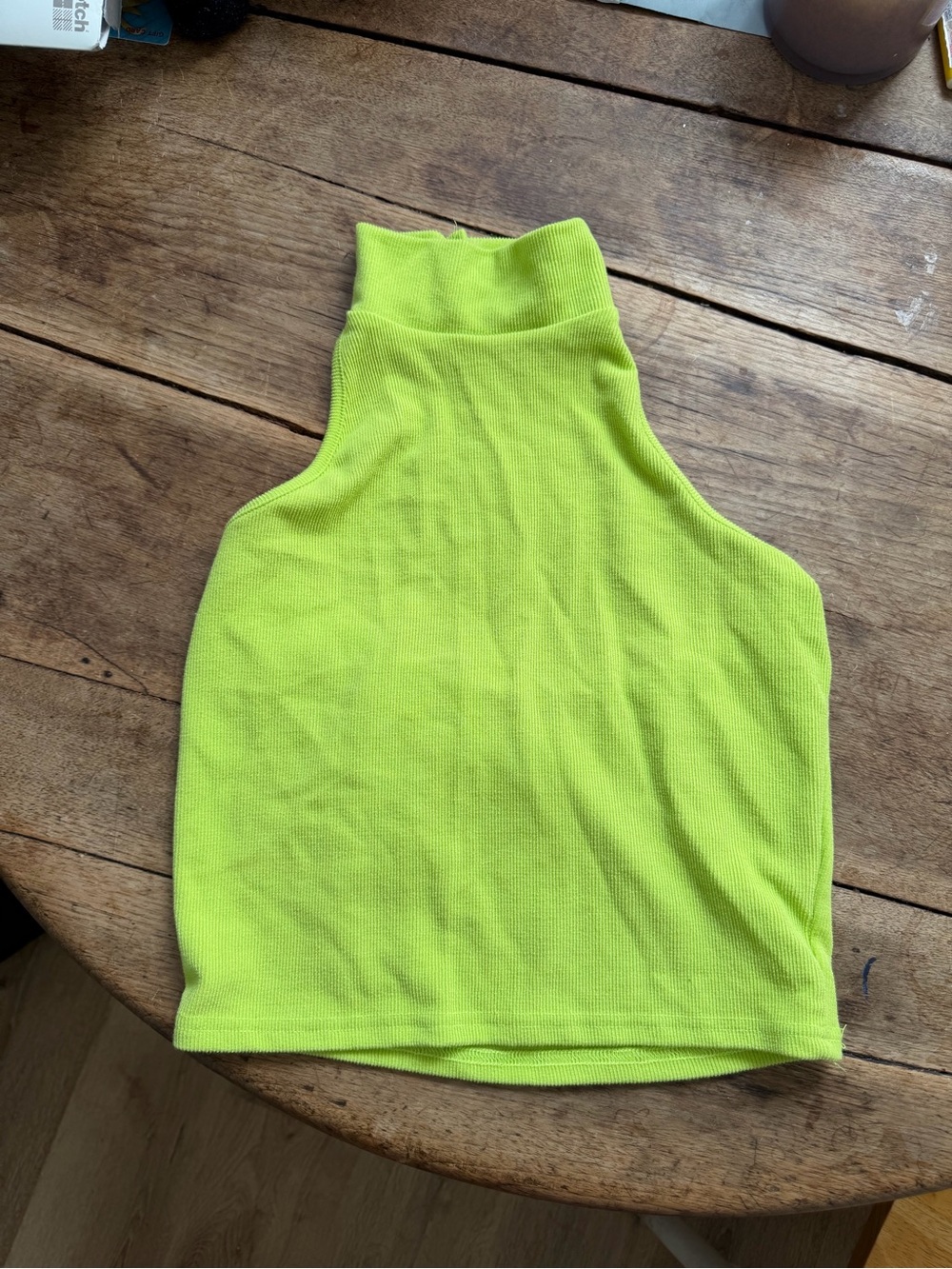 Neon Green Cropped Halter Tank Top from Nastygal